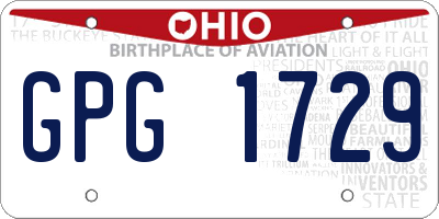 OH license plate GPG1729