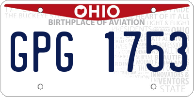 OH license plate GPG1753