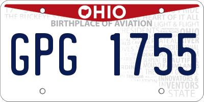 OH license plate GPG1755