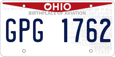 OH license plate GPG1762