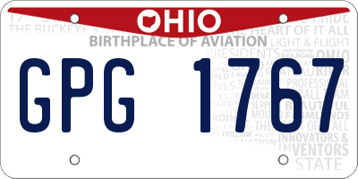 OH license plate GPG1767