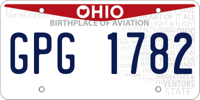 OH license plate GPG1782