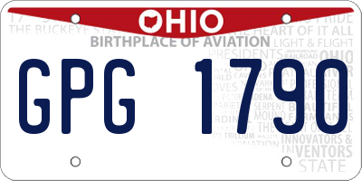 OH license plate GPG1790
