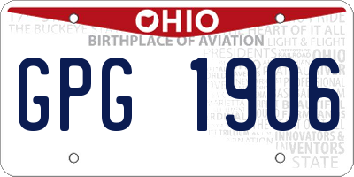 OH license plate GPG1906