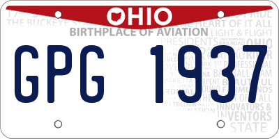 OH license plate GPG1937