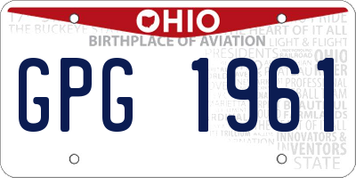 OH license plate GPG1961