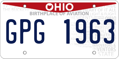 OH license plate GPG1963