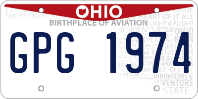 OH license plate GPG1974
