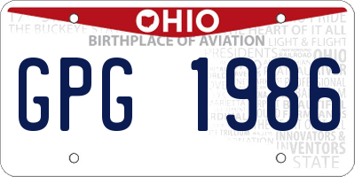OH license plate GPG1986
