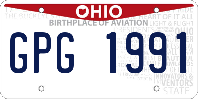 OH license plate GPG1991