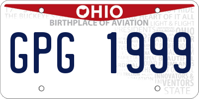OH license plate GPG1999