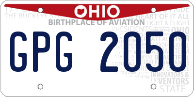 OH license plate GPG2050