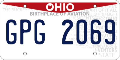 OH license plate GPG2069