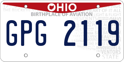 OH license plate GPG2119