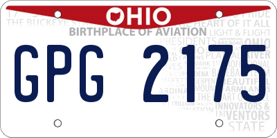 OH license plate GPG2175