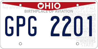 OH license plate GPG2201