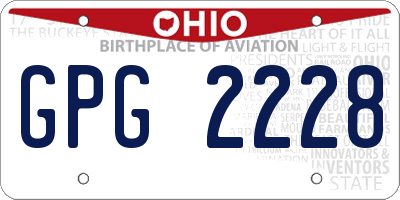 OH license plate GPG2228