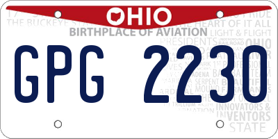 OH license plate GPG2230