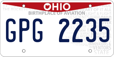 OH license plate GPG2235