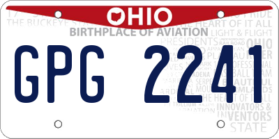 OH license plate GPG2241