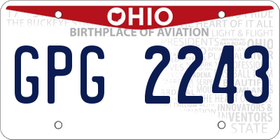 OH license plate GPG2243