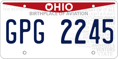 OH license plate GPG2245
