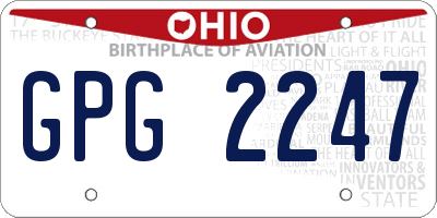 OH license plate GPG2247