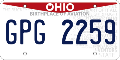OH license plate GPG2259
