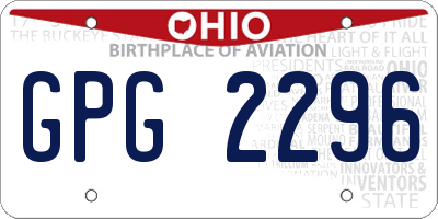 OH license plate GPG2296