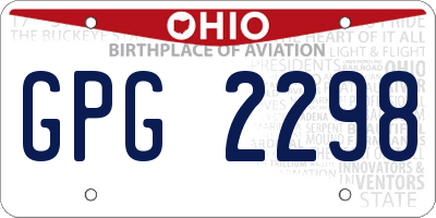 OH license plate GPG2298