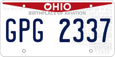 OH license plate GPG2337