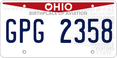 OH license plate GPG2358