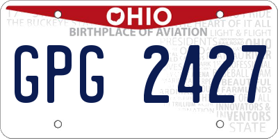 OH license plate GPG2427