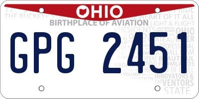 OH license plate GPG2451