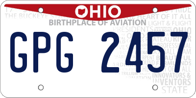 OH license plate GPG2457