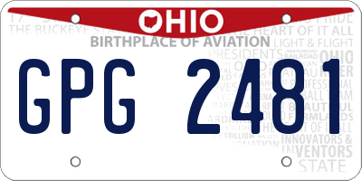 OH license plate GPG2481