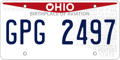 OH license plate GPG2497