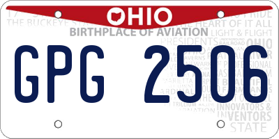 OH license plate GPG2506