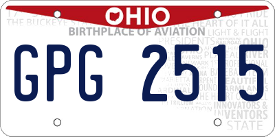 OH license plate GPG2515