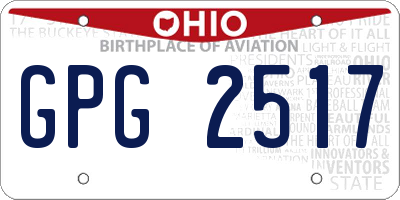 OH license plate GPG2517