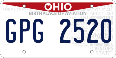 OH license plate GPG2520