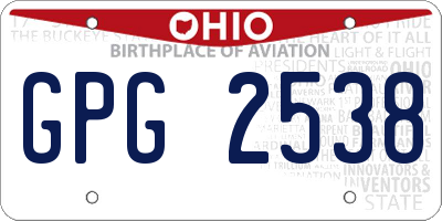 OH license plate GPG2538