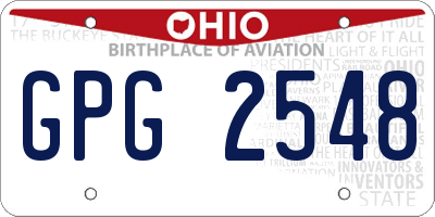 OH license plate GPG2548
