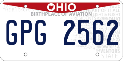 OH license plate GPG2562