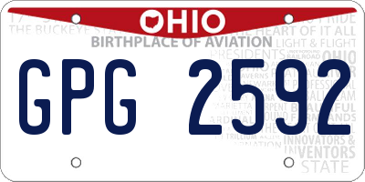 OH license plate GPG2592