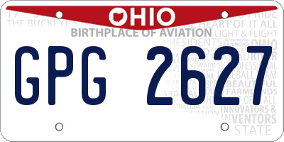 OH license plate GPG2627