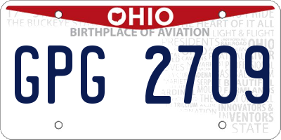 OH license plate GPG2709