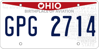 OH license plate GPG2714