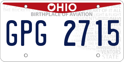 OH license plate GPG2715
