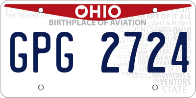 OH license plate GPG2724